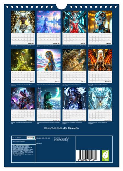 Produktbild: Herrscherinnen der Galaxien (Wandkalender 2027 DIN A4 hoch), CALVENDO Monatskalender