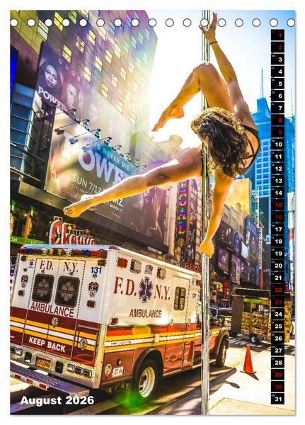 Produktbild: Poledance auf New Yorks Stra&szlig;en (Tischkalender 2026 DIN A5 hoch), CALVENDO Monatskalender