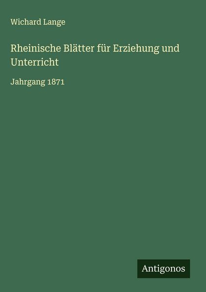 Produktbild: Rheinische Bl&auml;tter f&uuml;r Erziehung und Unterricht