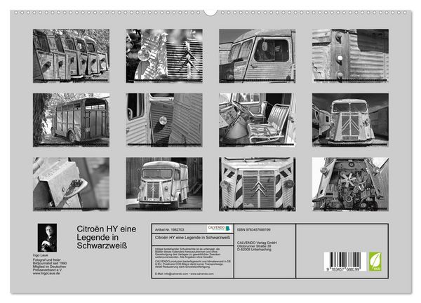 Produktbild: Citro&euml;n HY eine Legende in Schwarzwei&szlig; (hochwertiger Premium Wandkalender 2026 DIN A2 quer), Kunstdruck in Hochglanz