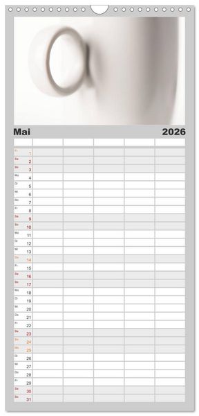Produktbild: Familienplaner 2026 - my.LIFESTYLE - Leben in Wei&szlig; mit 5 Spalten (Wandkalender, 21 x 45 cm) CALVENDO