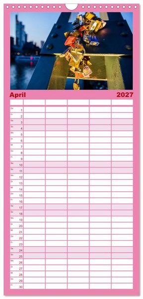 Produktbild: Familienplaner 2027 - Liebesschl&ouml;sser, Ich liebe Dich mit 5 Spalten (Wandkalender, 21 x 45 cm) CALVENDO