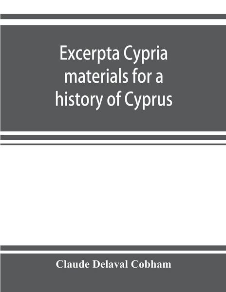 Produktbild: Excerpta cypria; materials for a history of Cyprus