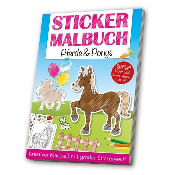 Produktbild: Stickermalbuch: Pferde & Ponys