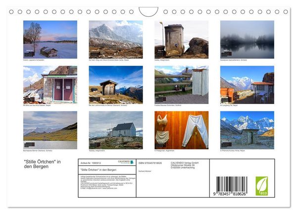Produktbild: "Stille &Ouml;rtchen" in den Bergen (Wandkalender 2026 DIN A4 quer), CALVENDO Monatskalender