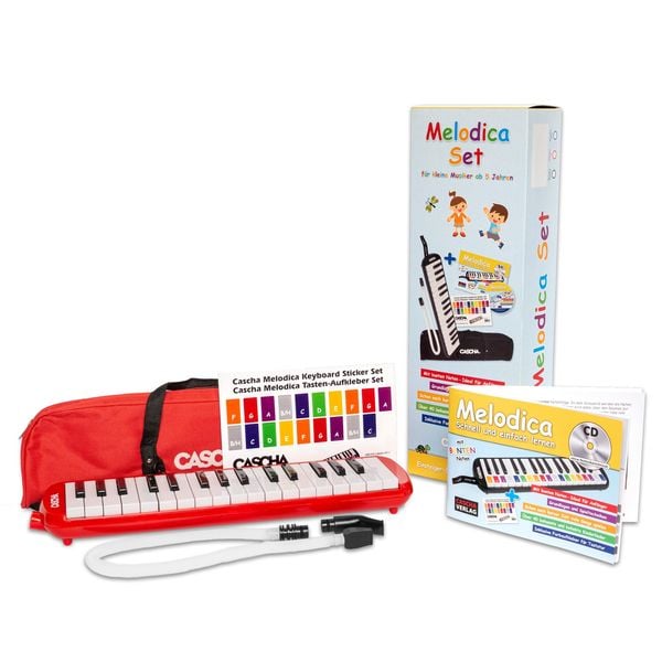 Melodica Set Red (incl. German method. case. mouthpiece)