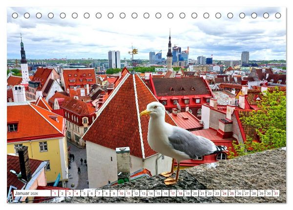 Produktbild: Tallinn City Tour (Tischkalender 2026 DIN A5 quer), CALVENDO Monatskalender