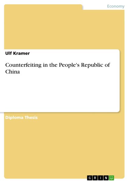 Produktbild: Counterfeiting in the People's Republic of China