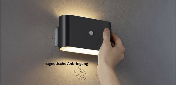 Produktbild: Brilliant Xino G80605/06 LED-Au&szlig;enwandleuchte mit Bewegungsmelder LED LED fest eingebaut 34 W Schwarz