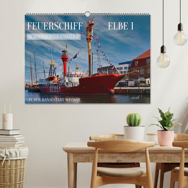 Produktbild: Feuerschiff Elbe 1 - In der Hansestadt Wismar (Wandkalender 2026 DIN A2 quer), CALVENDO Monatskalender