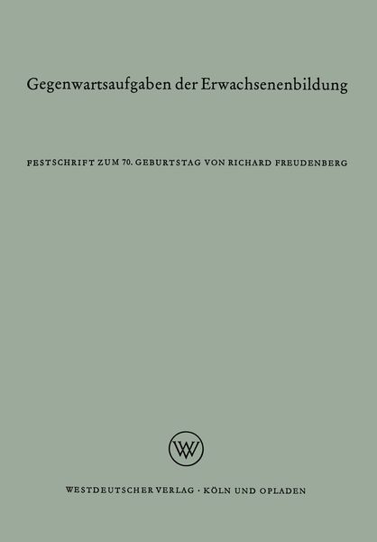Produktbild: Gegenwartsaufgaben der Erwachsenenbildung