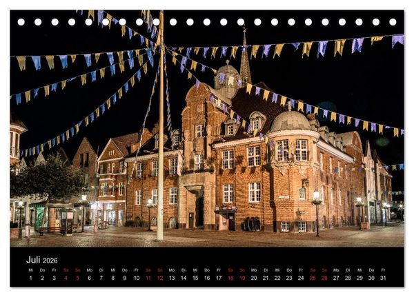 Produktbild: Buxtehude bei Nacht (Tischkalender 2026 DIN A5 quer), CALVENDO Monatskalender