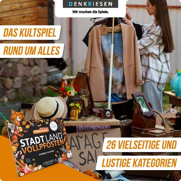 Denkriesen - Stadt Land Vollpfosten® - Classic Edition - "intelligenz ist Relativ." - A4