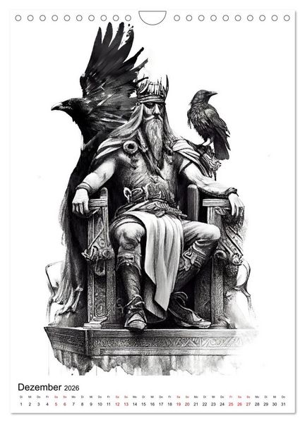 Produktbild: Welt und Mythologie der Wikinger (Wandkalender 2026 DIN A4 hoch), CALVENDO Monatskalender