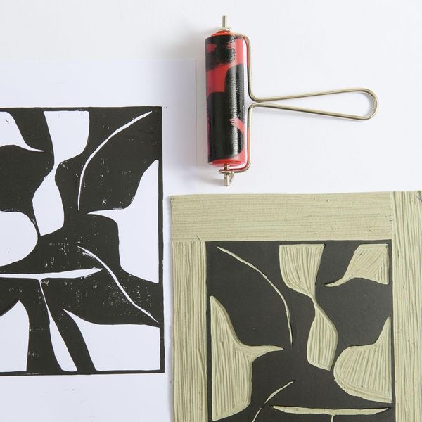 Produktbild: Linol Farbwalze 100mm, 30mm Durchmesser, Metallhandgriff