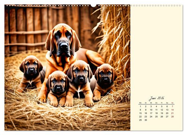 Produktbild: Bloodhound - M&auml;chtige Sp&uuml;rnase (hochwertiger Premium Wandkalender 2026 DIN A2 quer), Kunstdruck in Hochglanz