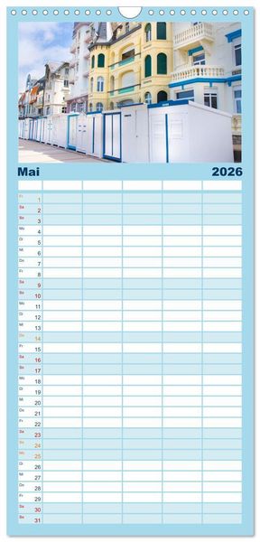 Produktbild: Familienplaner 2026 - Frankreichs Norden - Entlang der C&ocirc;te d'Opale mit 5 Spalten (Wandkalender, 21 x 45 cm) CALVENDO