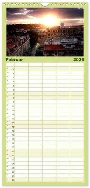 Produktbild: Familienplaner 2026 - Kuba &bull; Impressionen mit 5 Spalten (Wandkalender, 21 x 45 cm) CALVENDO