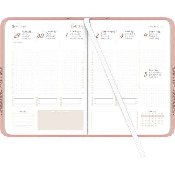 Produktbild: Lady Journal Deluxe Salmon 2026 - Taschen-Kalender A6 (10,7x15,2 cm) - Tucson Einband - mit Motivprägung - Weekly - 192 Seiten - Alpha Edition