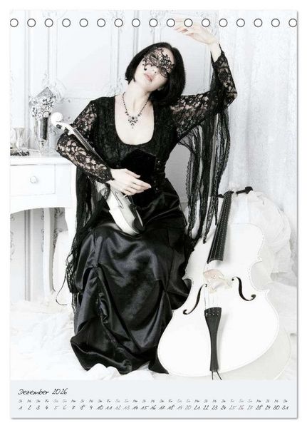 Produktbild: Wei&szlig;es Cello auf Reisen (Tischkalender 2026 DIN A5 hoch), CALVENDO Monatskalender