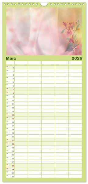Produktbild: Familienplaner 2026 - Liebe wird im Herzen geboren mit 5 Spalten (Wandkalender, 21 x 45 cm) CALVENDO