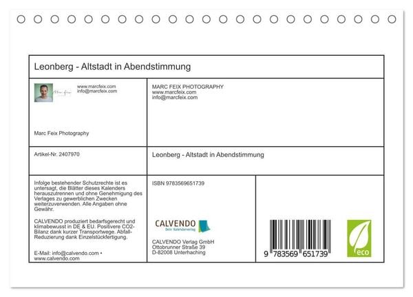 Produktbild: Leonberg - Altstadt in Abendstimmung (Tischkalender 2027 DIN A5 quer), CALVENDO Monatskalender