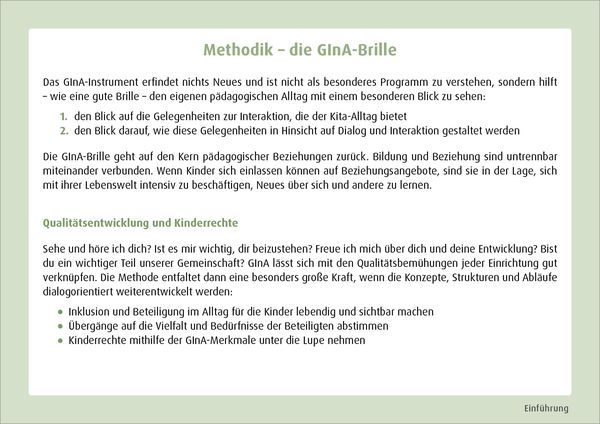 Produktbild: GInA. Das Kartenset: Impulse f&uuml;r die Kita