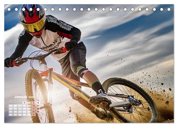 Produktbild: Abfahrtsrausch Downhill Aktion (Tischkalender 2026 DIN A5 quer), CALVENDO Monatskalender