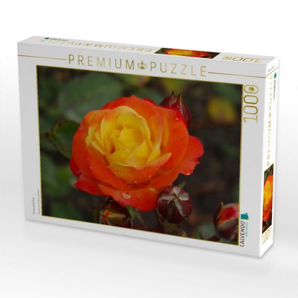 Produktbild: CALVENDO Puzzle Orange gelbe Rose | 1000 Teile Lege-Gr&ouml;&szlig;e 64x48cm Foto-Puzzle f&uuml;r gl&uuml;ckliche Stunden
