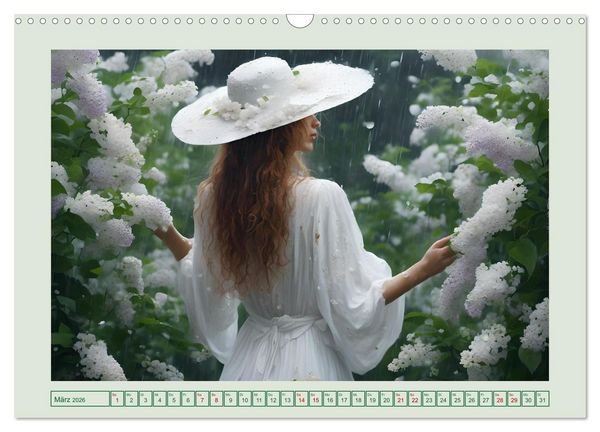 Produktbild: Regenzauber - Frauen im Wandel der Jahreszeiten (Wandkalender 2026 DIN A3 quer), CALVENDO Monatskalender