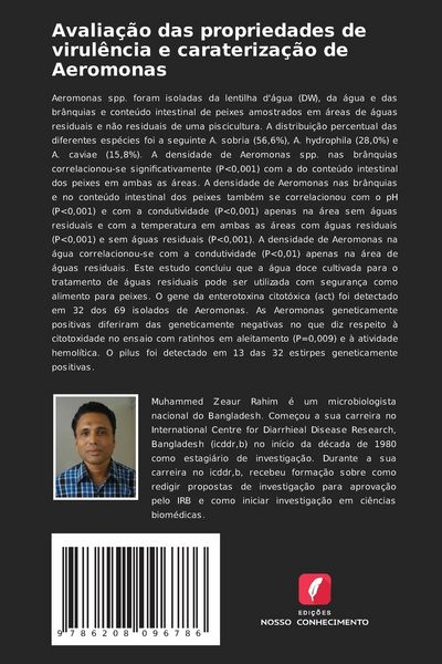 Produktbild: Avalia&ccedil;&atilde;o das propriedades de virul&ecirc;ncia e carateriza&ccedil;&atilde;o de Aeromonas