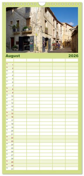 Produktbild: Familienplaner 2026 - Besal&uacute; und Banyolas mit 5 Spalten (Wandkalender, 21 x 45 cm) CALVENDO