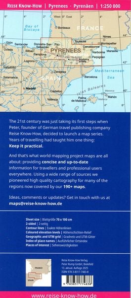 Produktbild: Reise Know-How Landkarte Pyren&auml;en / Pyrenees (1:250.000)