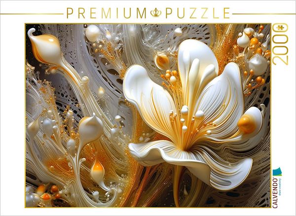 Produktbild: CALVENDO Puzzle Zartes Geflecht - edle Bl&uuml;ten in orange und gold | 2000 Teile Lege-Gr&ouml;&szlig;e 90x67cm Foto-Puzzle f&uuml;r gl&uuml;ckliche Stunden