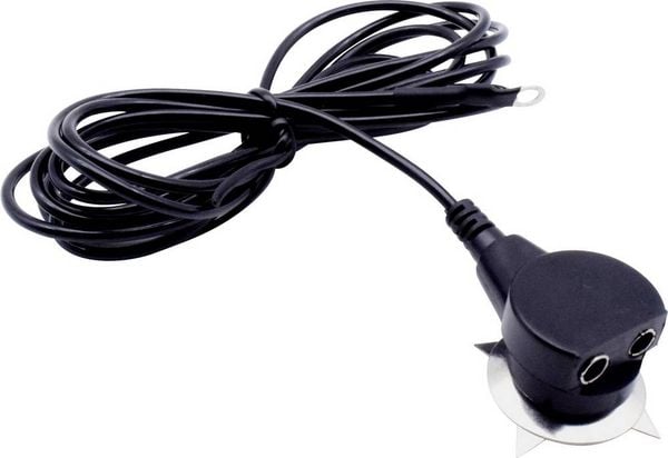 Produktbild: Quadrios ESD-Erdungskabel 1.80m Klemme, Druckknopf 10 mm, Ringkabelschuhanschluss