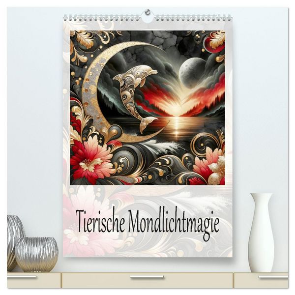 Produktbild: Tierische Mondlichtmagie (hochwertiger Premium Wandkalender 2026 DIN A2 hoch), Kunstdruck in Hochglanz