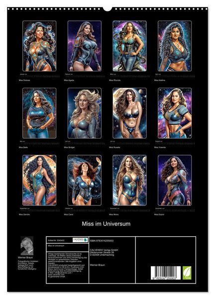 Produktbild: Miss im Universum (hochwertiger Premium Wandkalender 2026 DIN A2 hoch), Kunstdruck in Hochglanz
