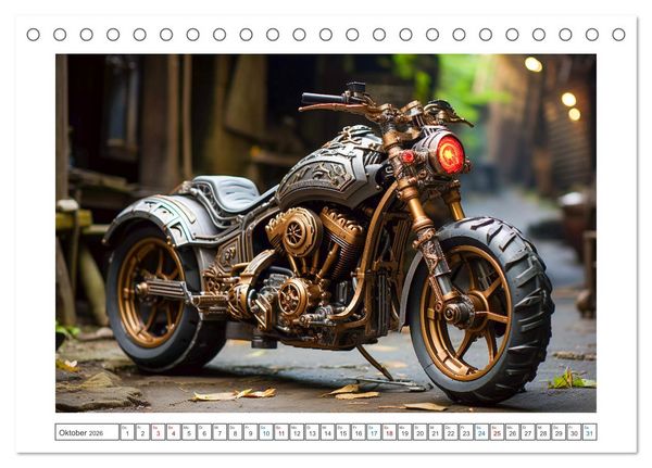 Produktbild: Steampunk Vehicles (Tischkalender 2026 DIN A5 quer), CALVENDO Monatskalender