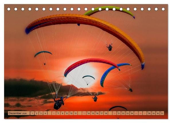 Produktbild: Frei sein - Paragliding (Tischkalender 2026 DIN A5 quer), CALVENDO Monatskalender