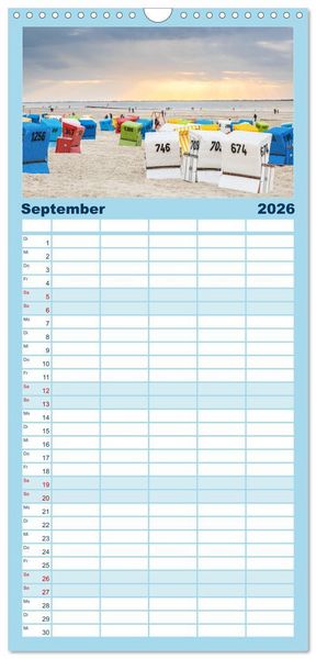 Produktbild: Familienplaner 2026 - Mein Land, Ostfriesland mit 5 Spalten (Wandkalender, 21 x 45 cm) CALVENDO