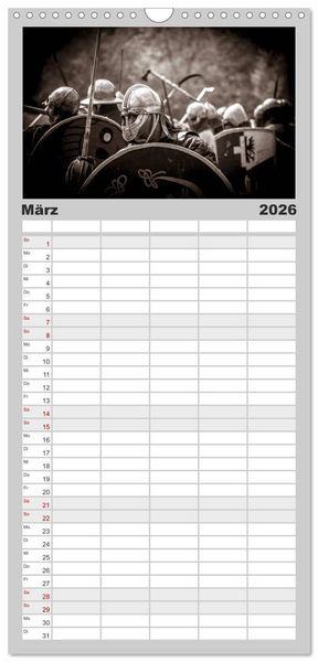 Produktbild: Familienplaner 2026 - Wikinger und Krieger mit 5 Spalten (Wandkalender, 21 x 45 cm) CALVENDO