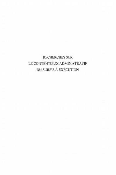 Produktbild: Recherches Sur Le Contentieux Administratif Du Sursis a Execution