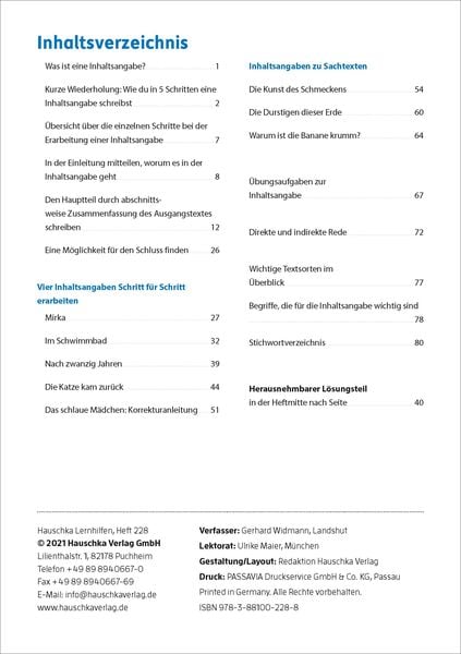Produktbild: Inhaltsangabe. Aufsatz 7.-9. Klasse, A5-Heft