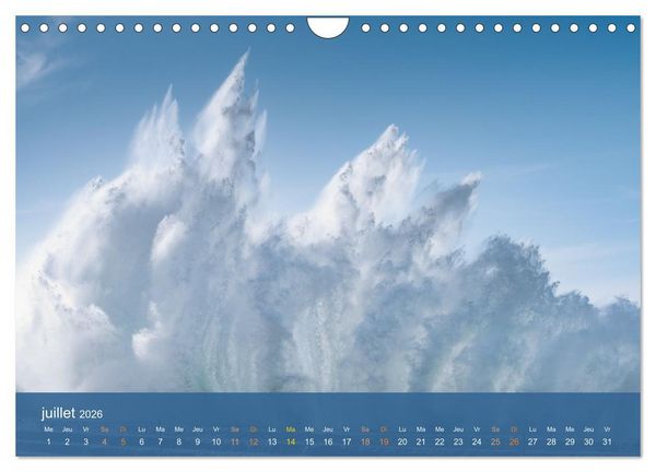 Produktbild: Temp&ecirc;tes c&ocirc;ti&egrave;res - La puissance brute des vagues (Calendrier mural 2026 DIN A4 vertical), CALVENDO calendrier mensuel