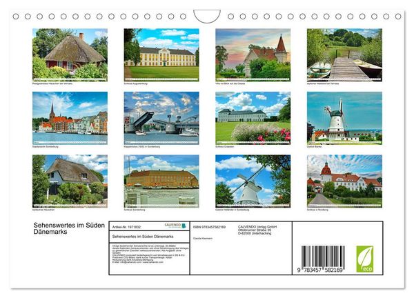 Produktbild: Sehenswertes im S&uuml;den D&auml;nemarks (Wandkalender 2026 DIN A4 quer), CALVENDO Monatskalender