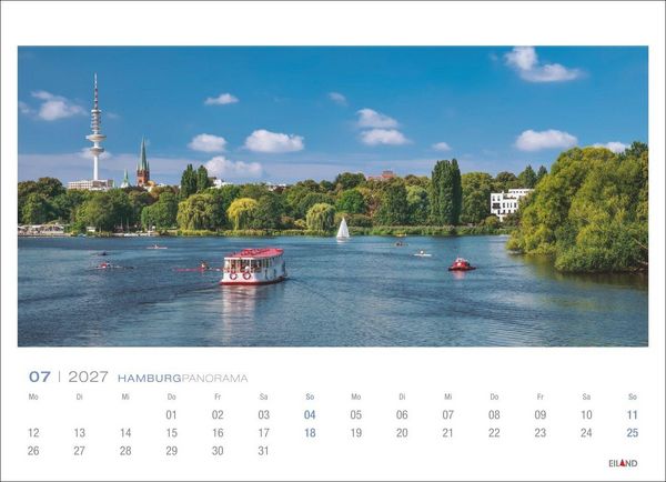 Produktbild: Hamburg Panorama-Postkartenkalender 2027