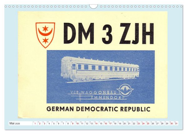 Produktbild: Amateurfunk in der DDR - Historische QSL-Karten (Wandkalender 2026 DIN A3 quer), CALVENDO Monatskalender