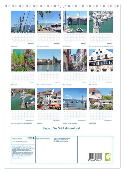 Produktbild: Lindau. Die Gl&uuml;cksfinder-Insel (Wandkalender 2027 DIN A3 hoch), CALVENDO Monatskalender