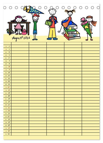 Produktbild: Fr&ouml;hlicher Familienplaner (Tischkalender 2026 DIN A5 hoch), CALVENDO Monatskalender