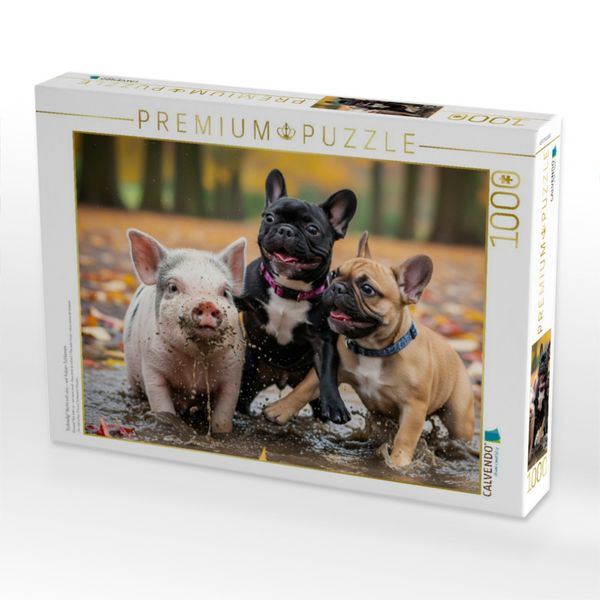 Produktbild: CALVENDO Puzzle Tr&uuml;bselig? Nicht mit uns - wir haben Schlamm | 1000 Teile Lege-Gr&ouml;&szlig;e 64x48cm Foto-Puzzle f&uuml;r gl&uuml;ckliche Stunden